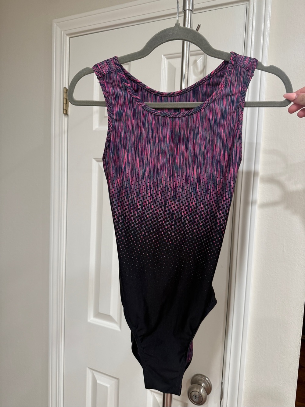 Destira Pink & Black Gradient Leotard with Star Accent